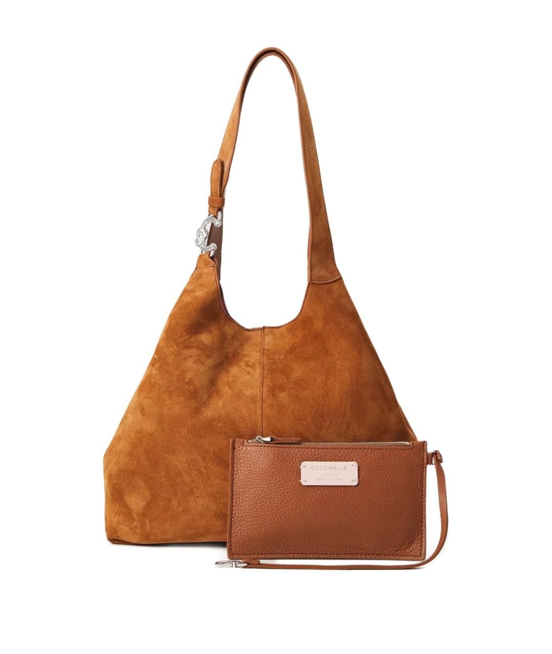 COCCINELLE Коричневая кожаная сумка тоут, фото 2