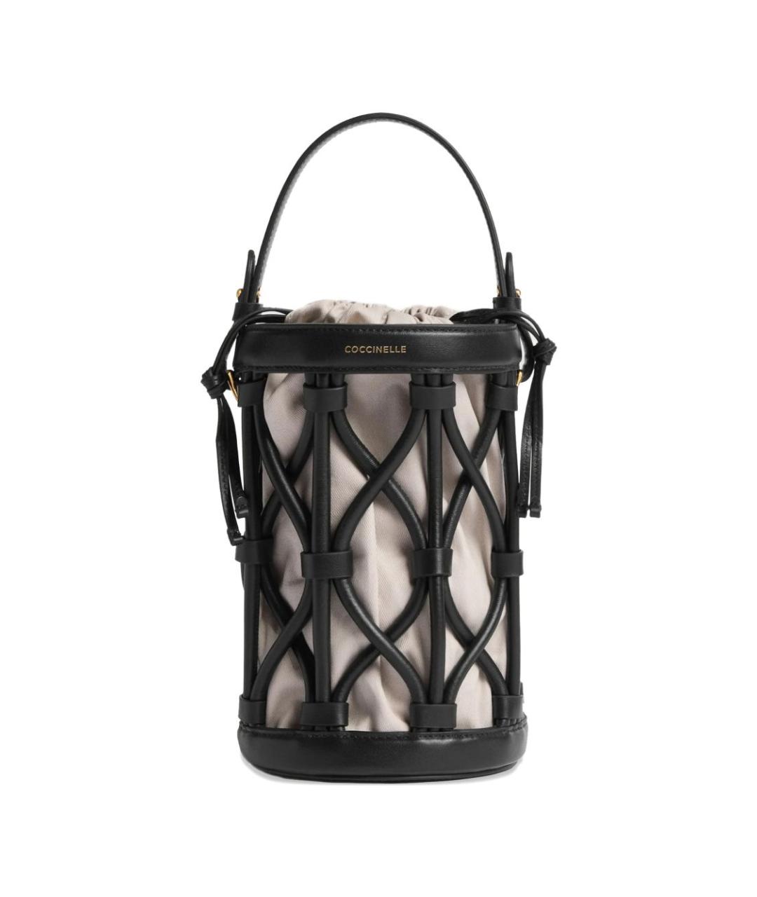 COCCINELLE Черная кожаная сумка с короткими ручками, фото 1