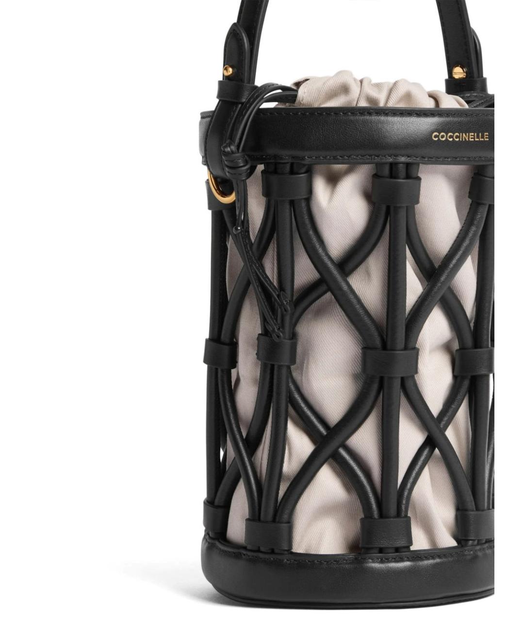 COCCINELLE Черная кожаная сумка с короткими ручками, фото 2