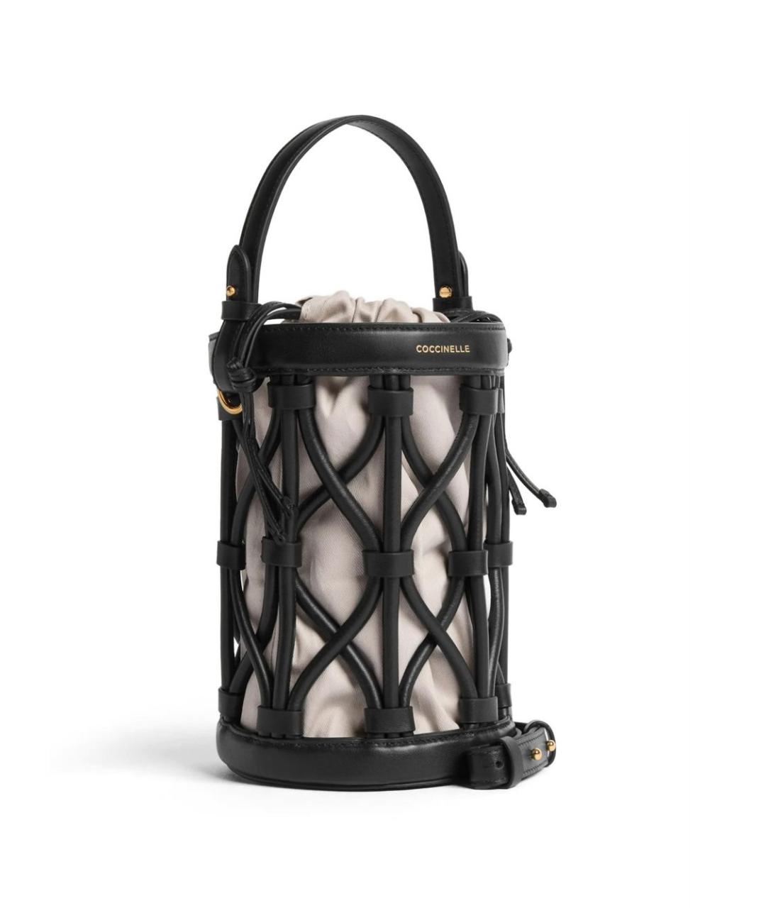 COCCINELLE Черная кожаная сумка с короткими ручками, фото 4