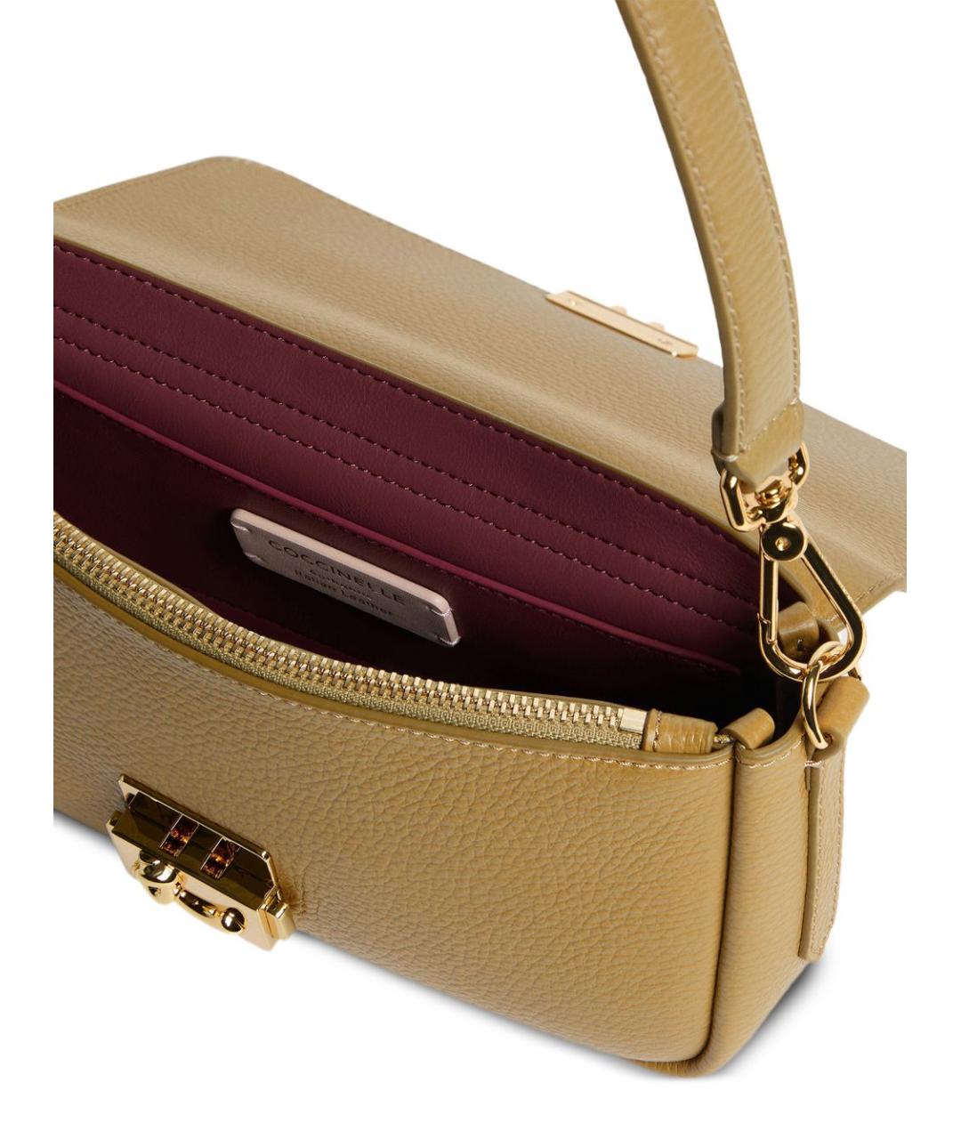 COCCINELLE Зеленая кожаная сумка через плечо, фото 2