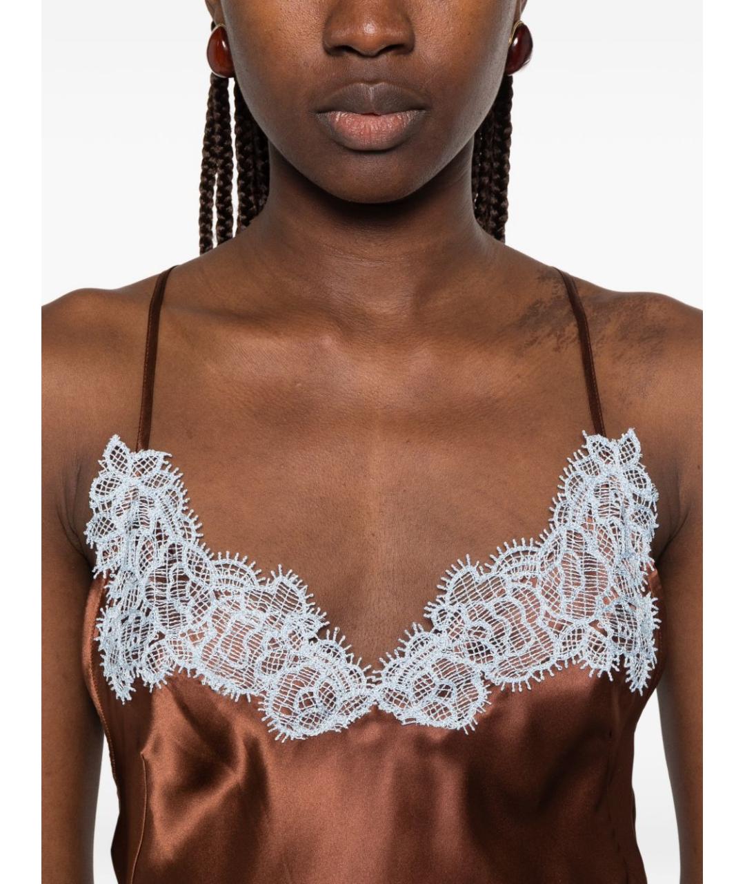 MC2 SAINT BARTH Коричневое шелковое платье, фото 3