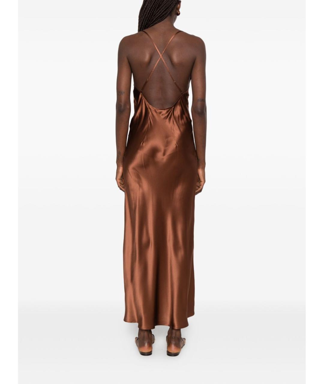 MC2 SAINT BARTH Коричневое шелковое платье, фото 4