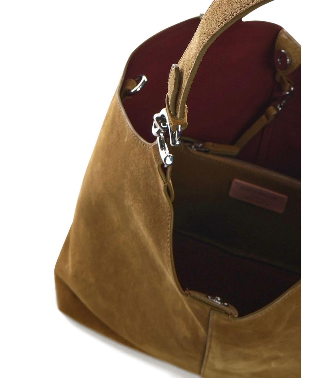 COCCINELLE Зеленая кожаная сумка тоут, фото 3