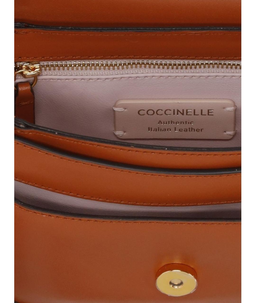 COCCINELLE Коричневая кожаная сумка через плечо, фото 3