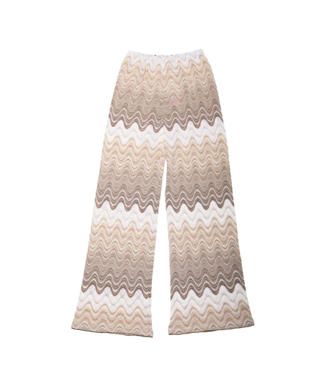 MC2 SAINT BARTH Бежевые полиэстеровые прямые брюки, фото 2