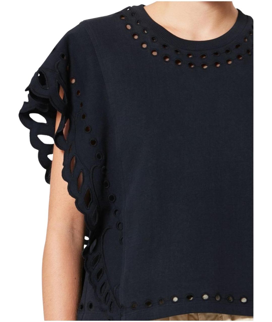 ISABEL MARANT ETOILE Черная хлопковая футболка, фото 3