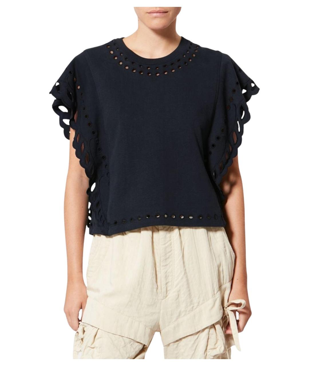 ISABEL MARANT ETOILE Черная хлопковая футболка, фото 2