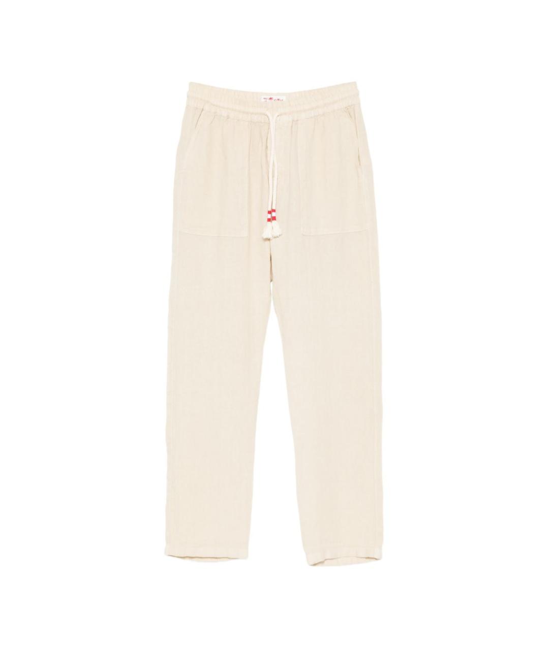 MC2 SAINT BARTH Бежевые льняные повседневные брюки, фото 1