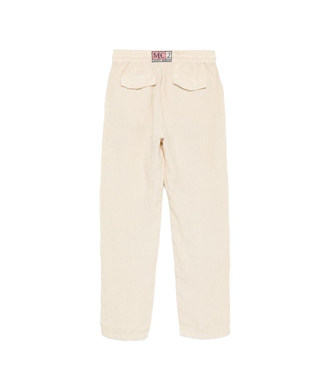 MC2 SAINT BARTH Бежевые льняные повседневные брюки, фото 2