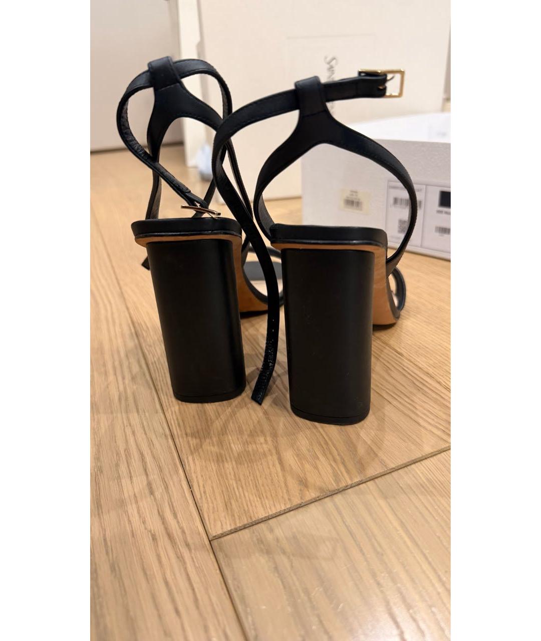 CHRISTIAN DIOR Черные кожаные босоножки, фото 4