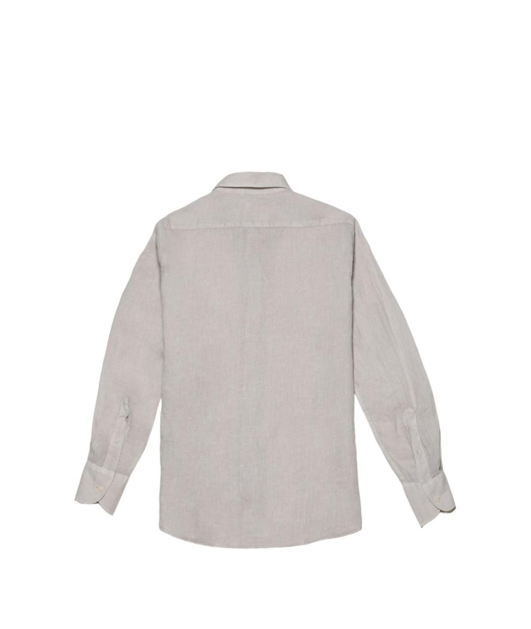 MC2 SAINT BARTH Бежевая льняная классическая рубашка, фото 2