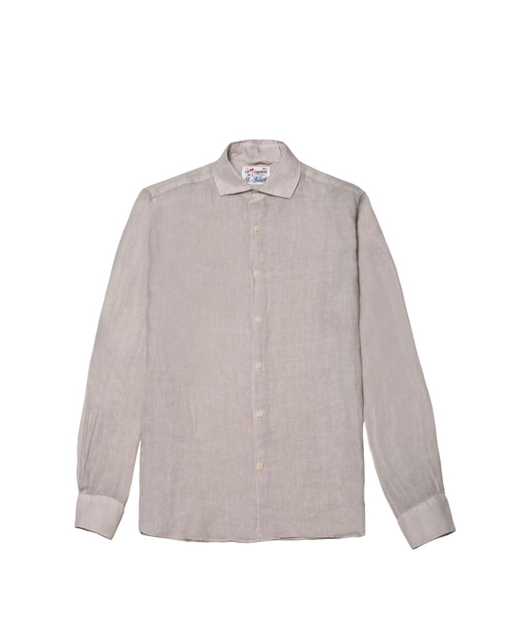 MC2 SAINT BARTH Бежевая льняная классическая рубашка, фото 1