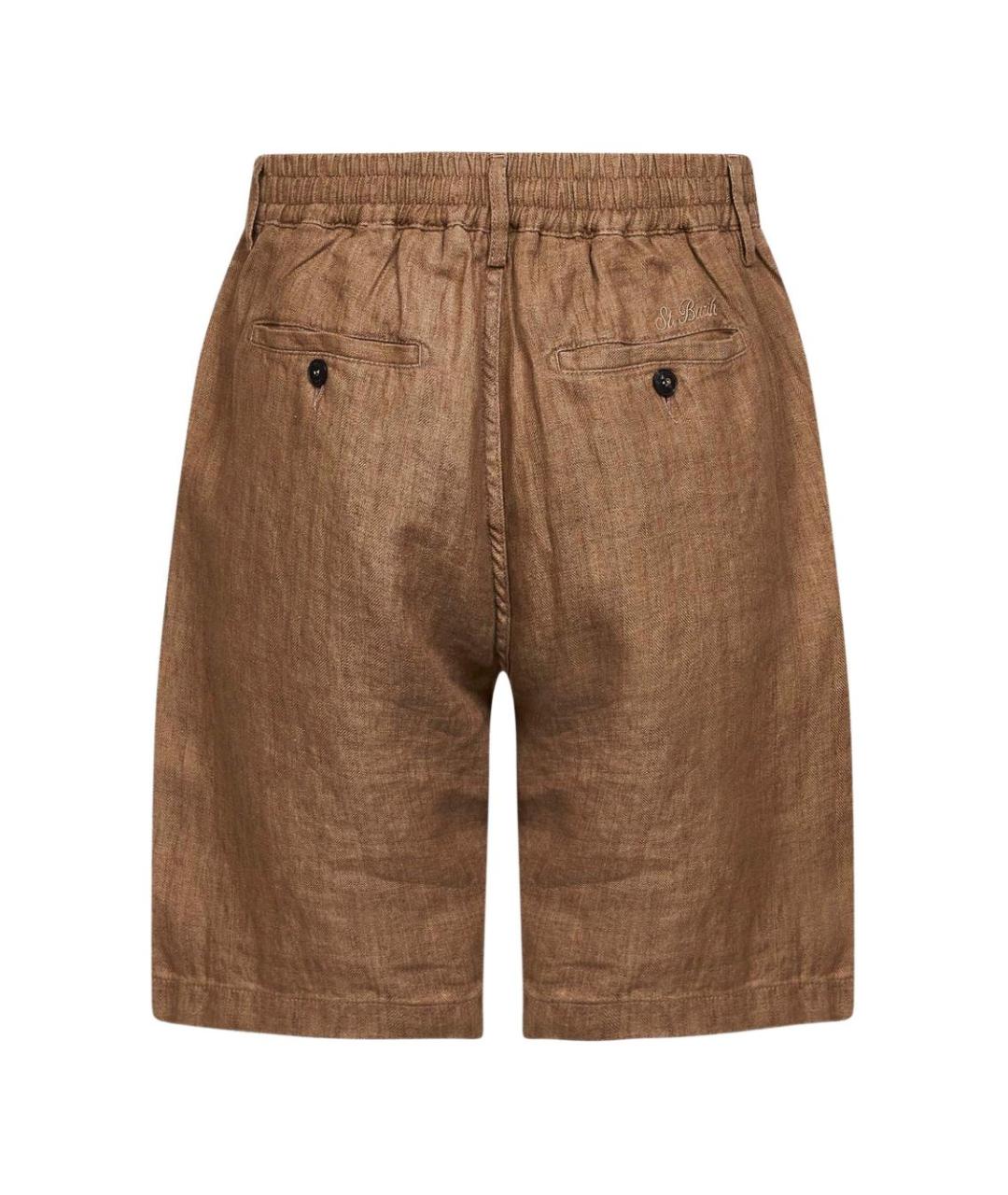MC2 SAINT BARTH Коричневые льняные повседневные брюки, фото 3