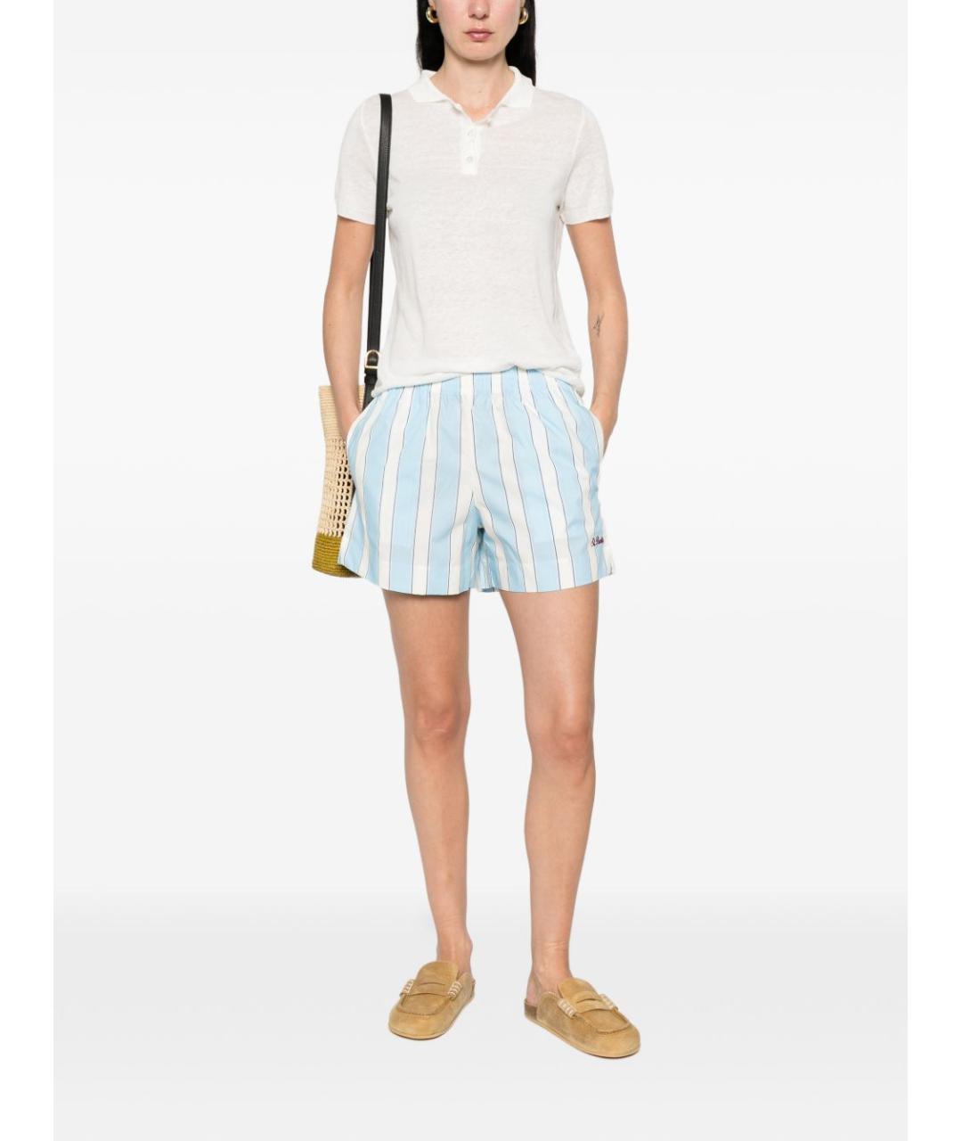 MC2 SAINT BARTH Голубые хлопковые шорты, фото 2