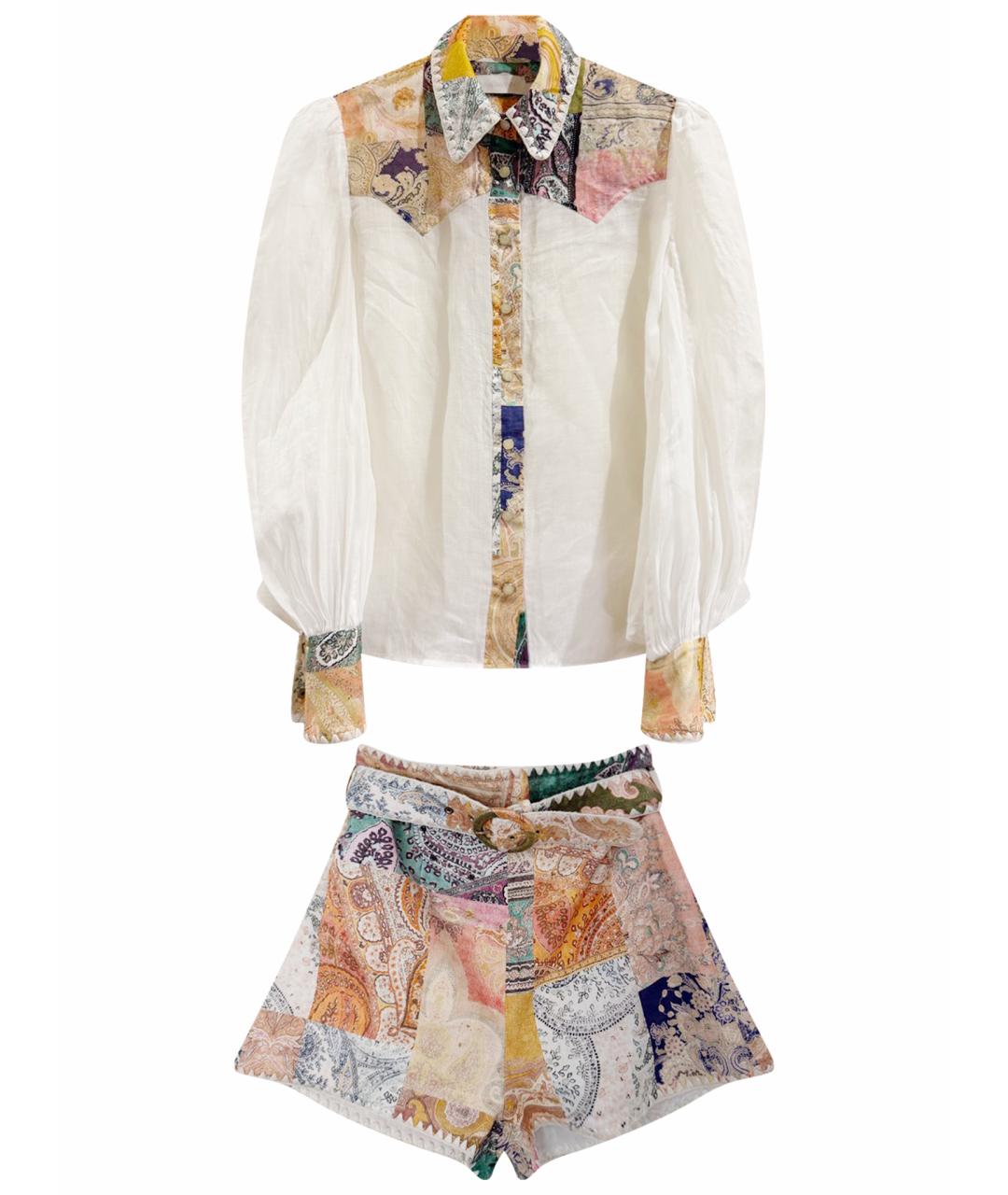 ZIMMERMANN Белый льняной костюм с брюками, фото 1