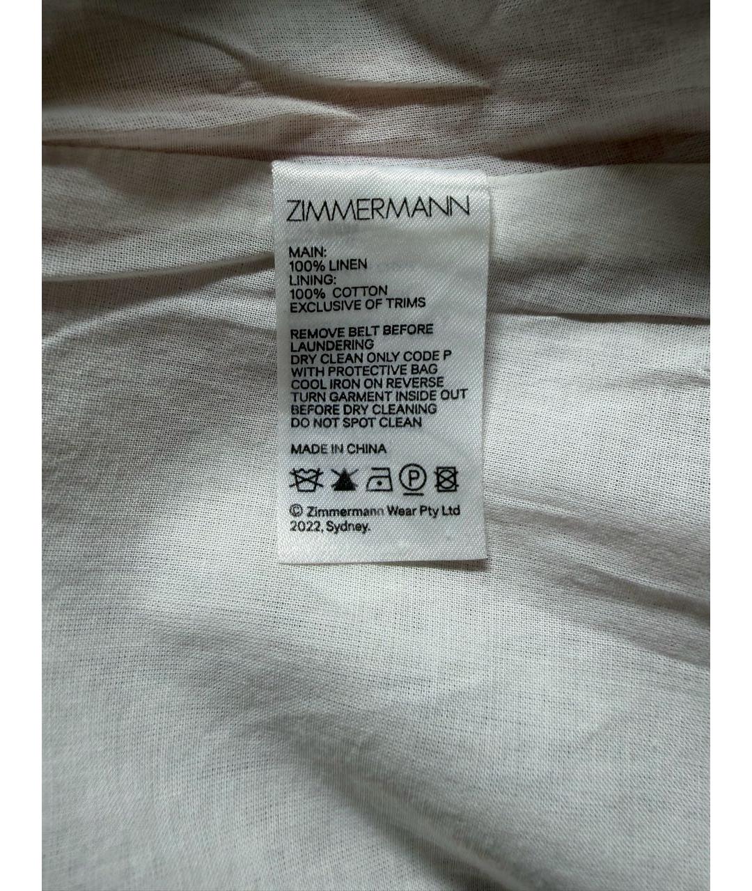 ZIMMERMANN Белый льняной костюм с брюками, фото 7