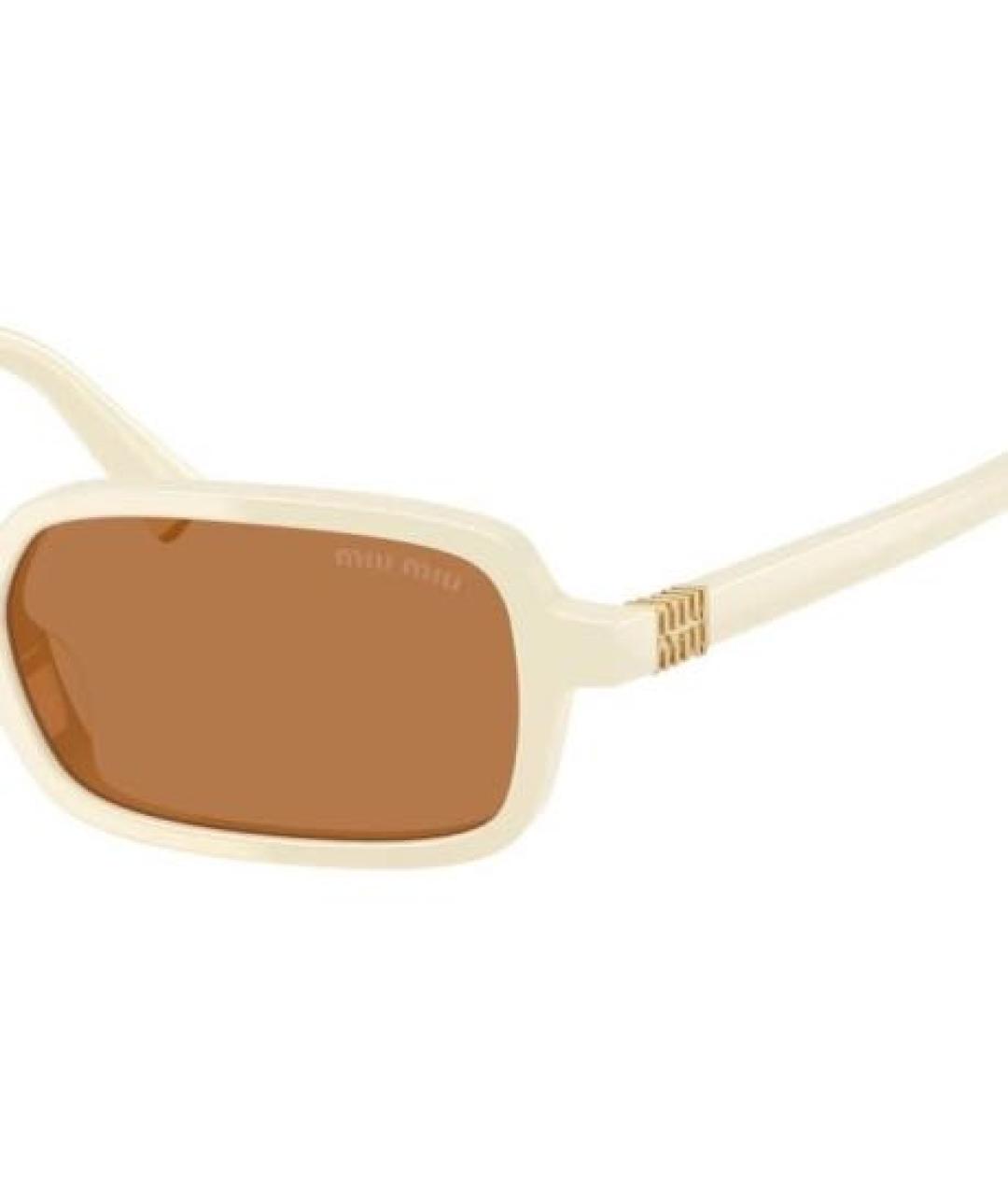 MIU MIU Белые пластиковые солнцезащитные очки, фото 2