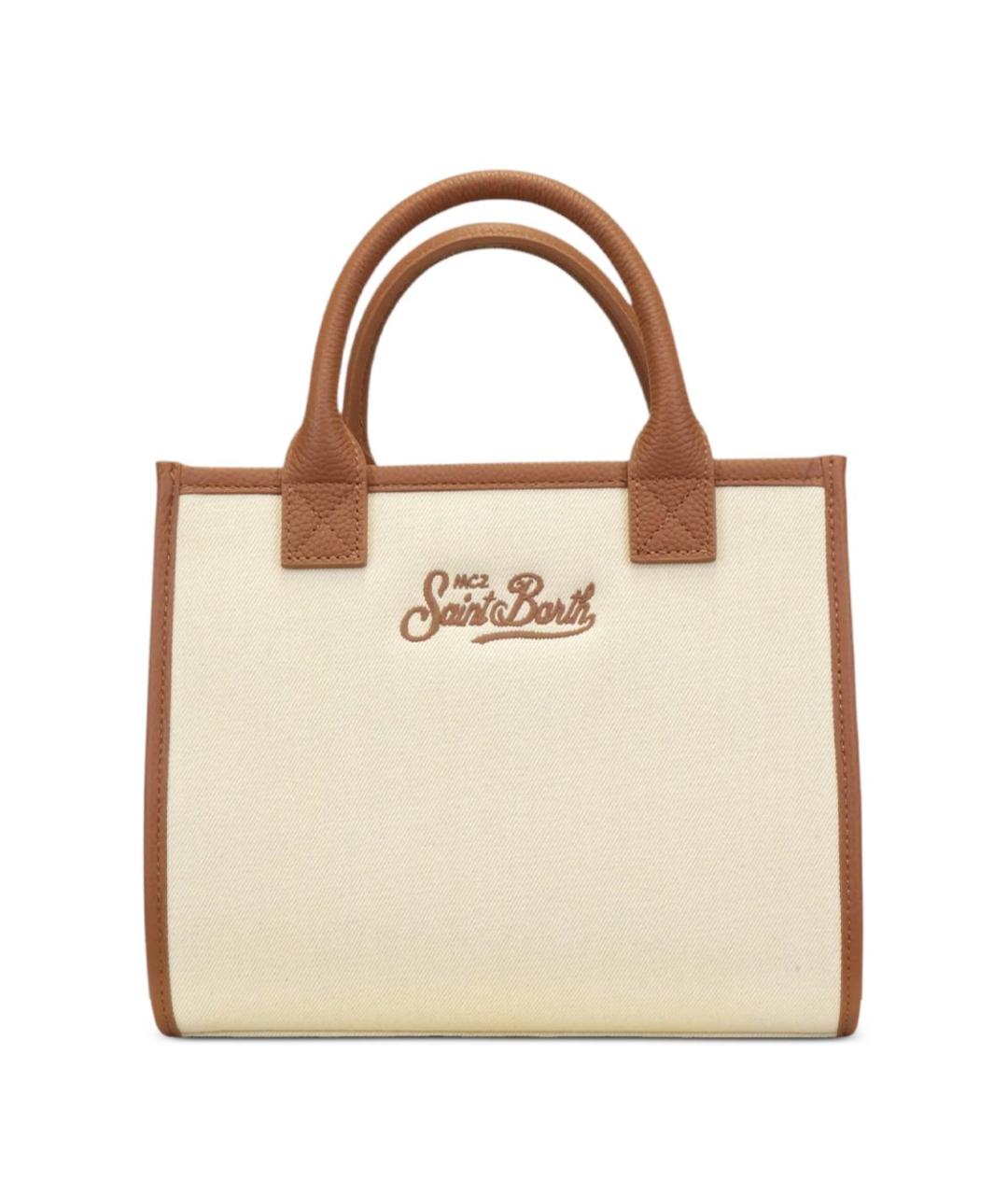 MC2 SAINT BARTH Бежевая тканевая сумка тоут, фото 3