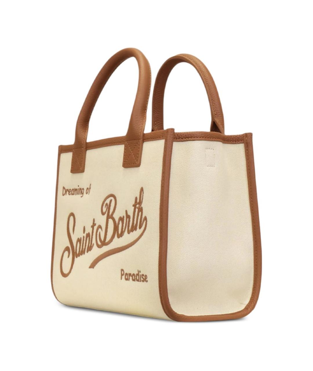 MC2 SAINT BARTH Бежевая тканевая сумка тоут, фото 4
