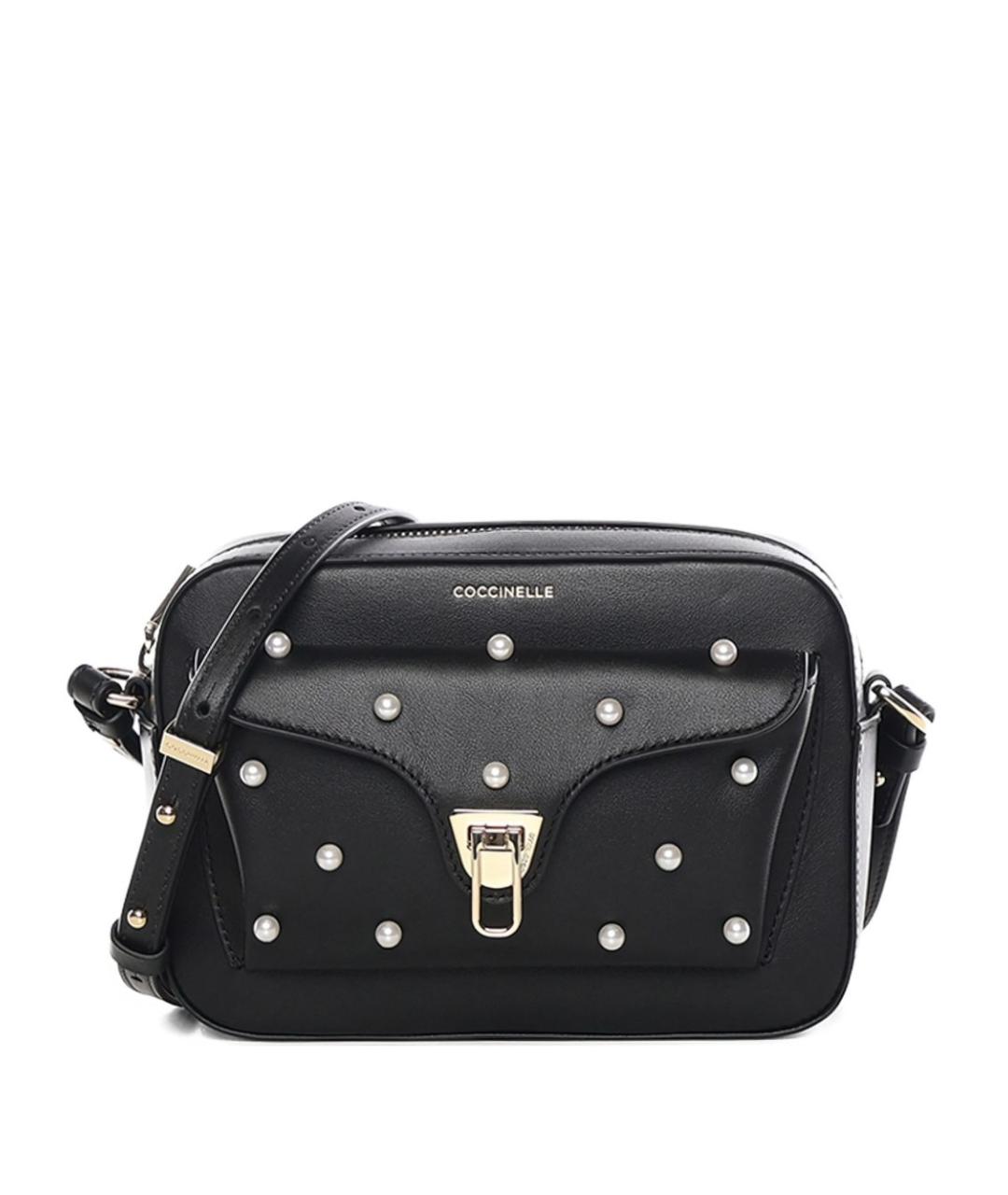 COCCINELLE Черная кожаная сумка через плечо, фото 1