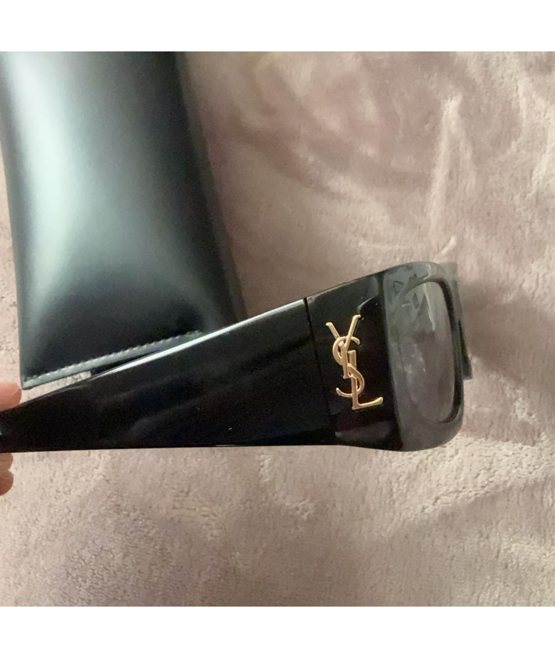 SAINT LAURENT Черные пластиковые солнцезащитные очки, фото 6