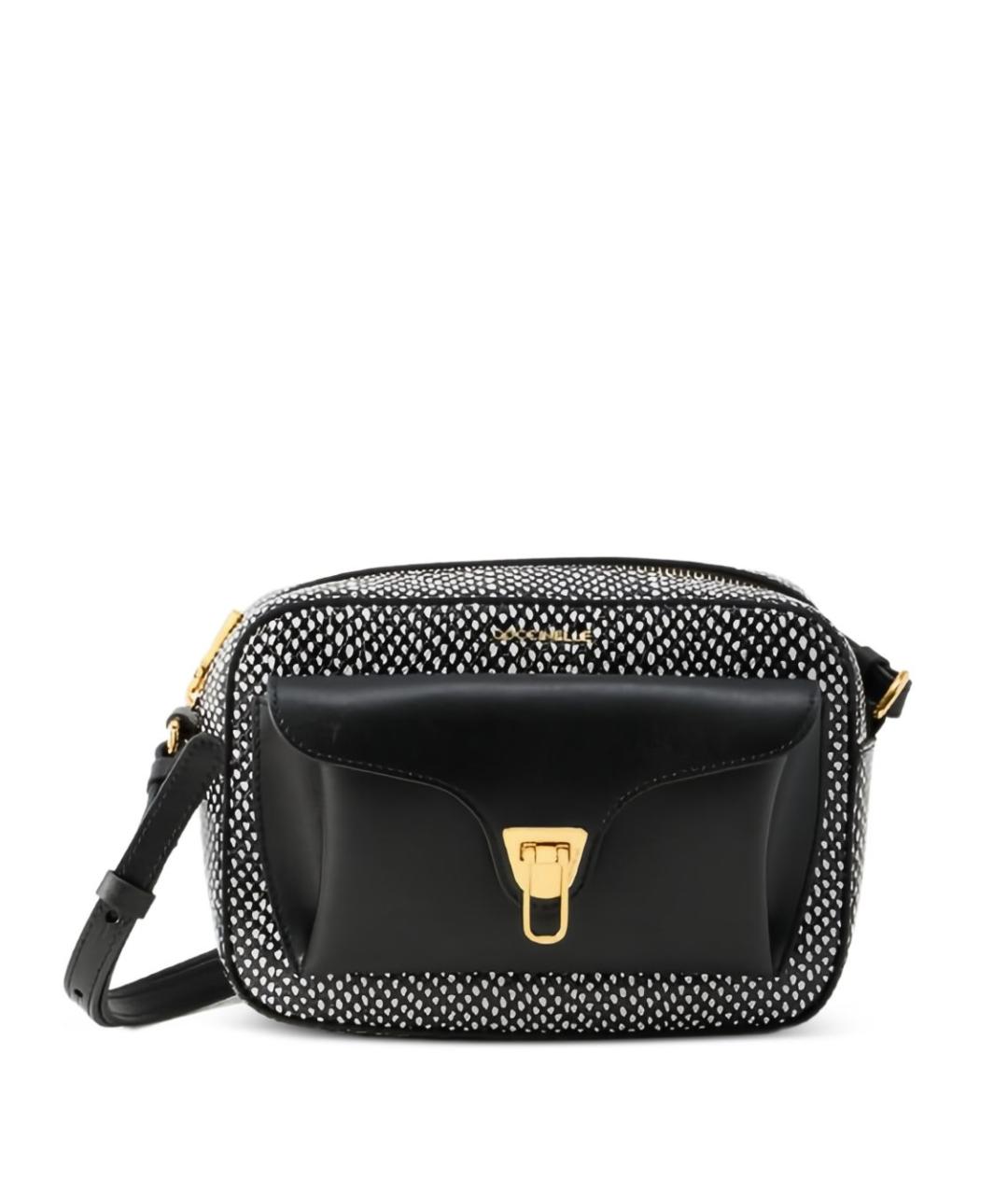 COCCINELLE Черная кожаная сумка через плечо, фото 1