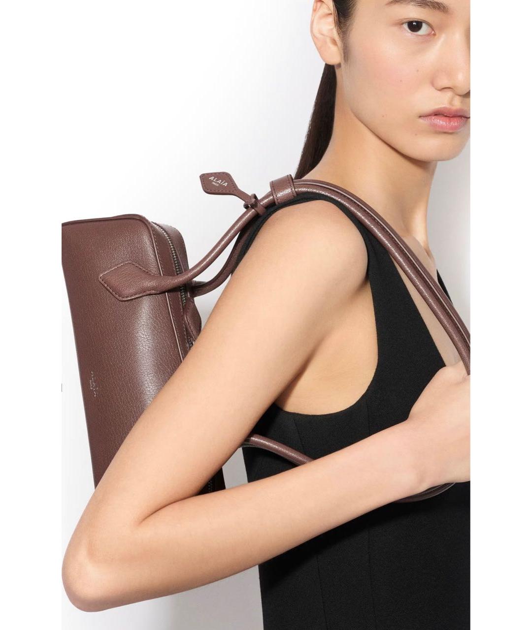 ALAIA Коричневая кожаная сумка через плечо, фото 4