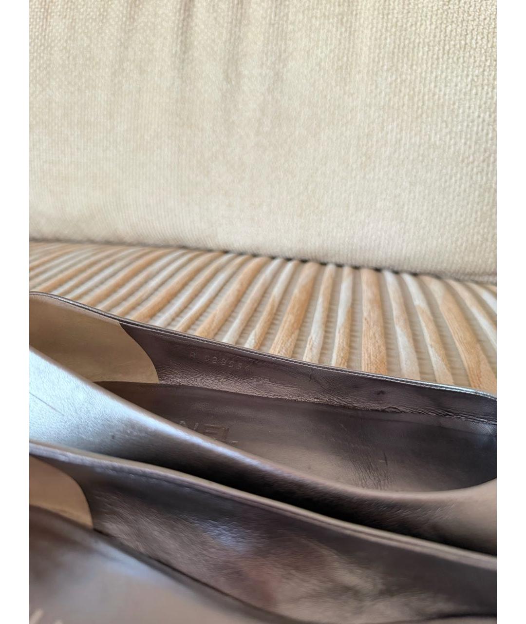 CHANEL Серые кожаные балетки, фото 7