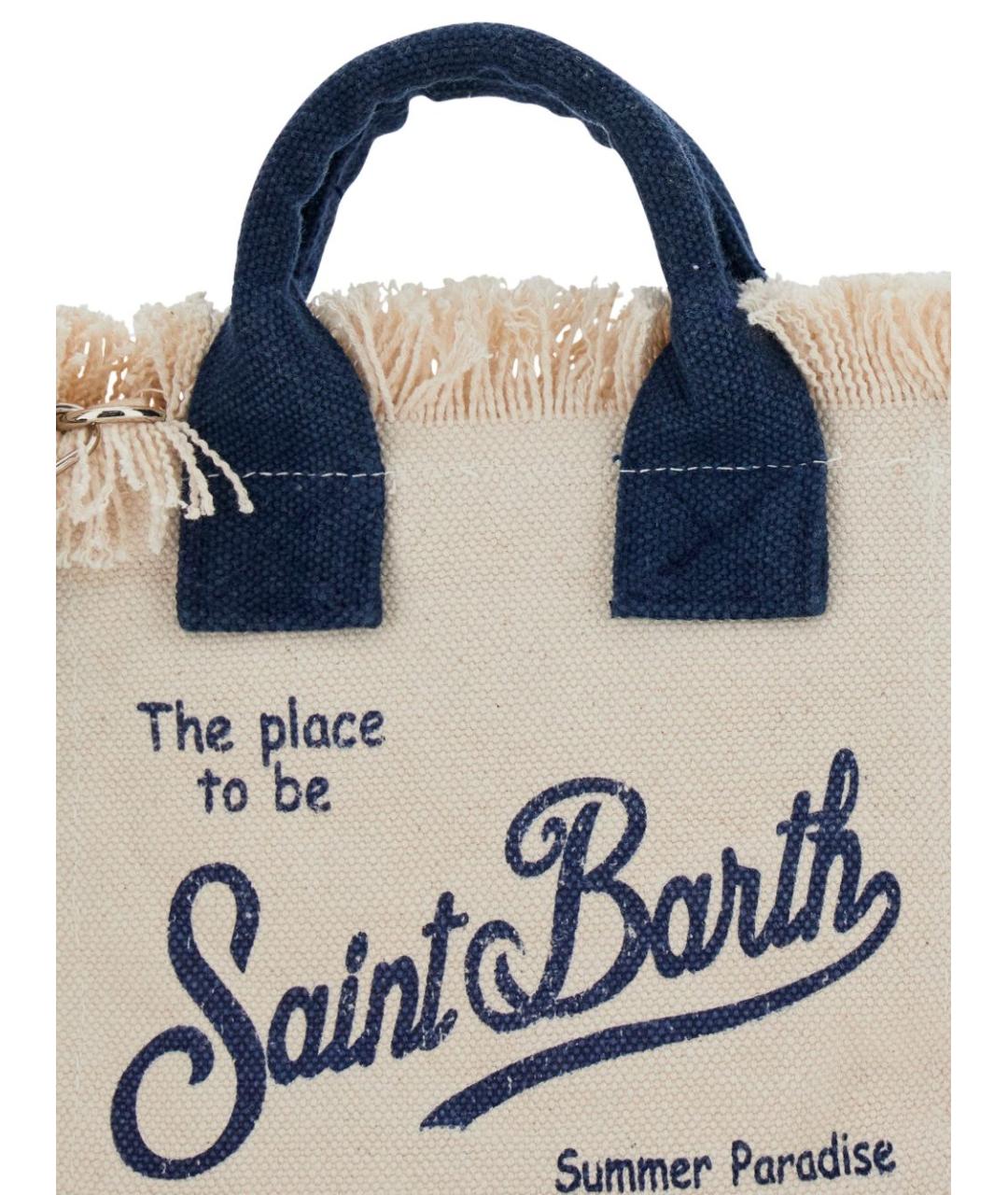 MC2 SAINT BARTH Белая хлопковая сумка тоут, фото 3