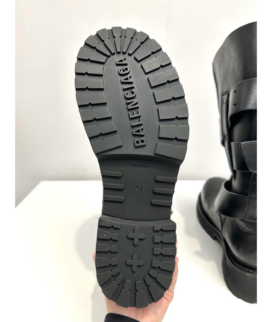 BALENCIAGA Черные кожаные высокие ботинки, фото 7