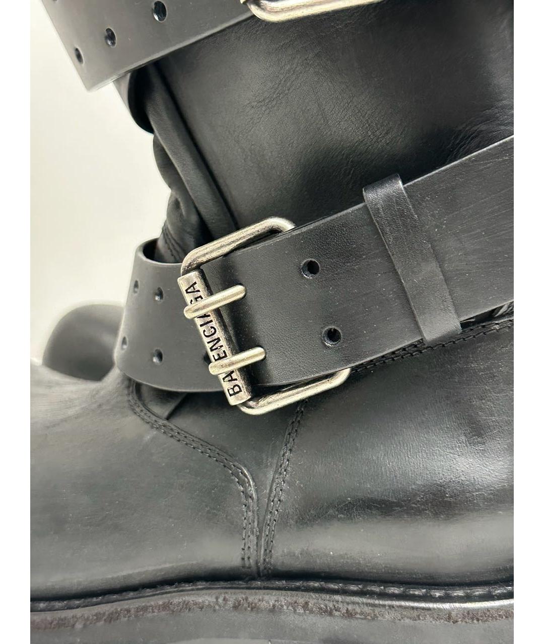 BALENCIAGA Черные кожаные высокие ботинки, фото 4