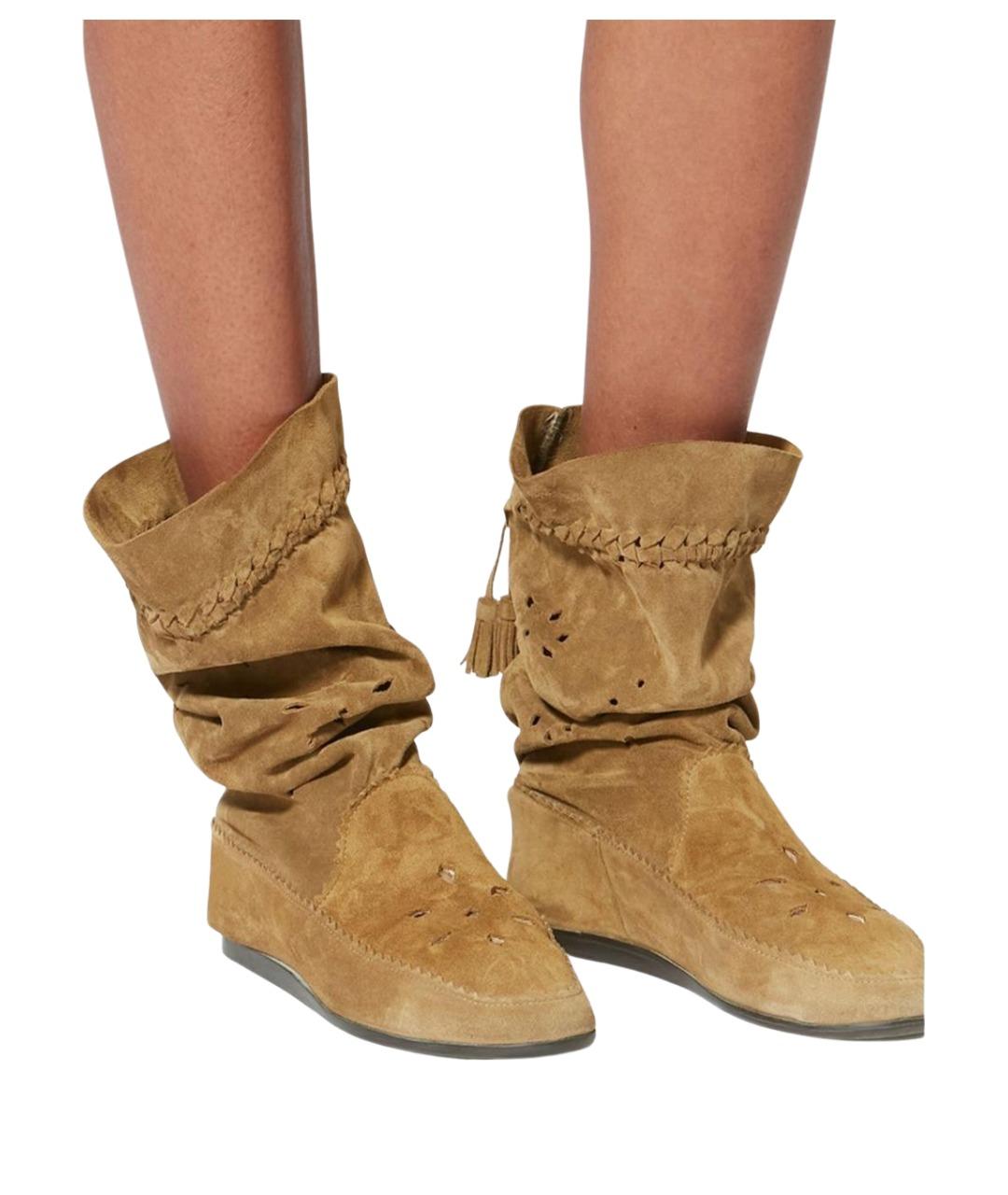 ISABEL MARANT Коричневые замшевые сапоги, фото 4