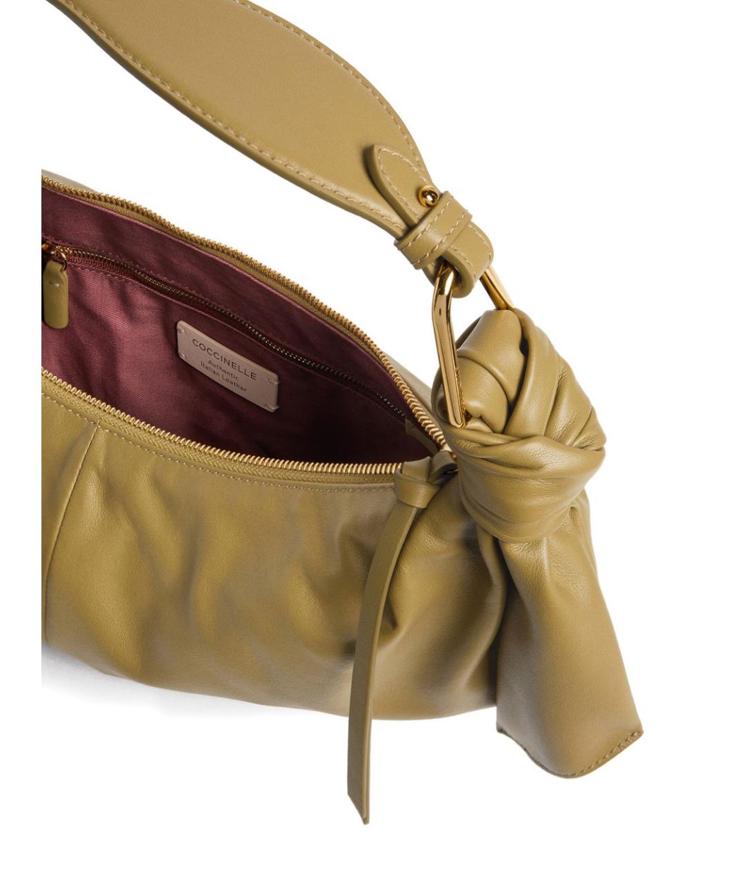 COCCINELLE Зеленая кожаная сумка через плечо, фото 2