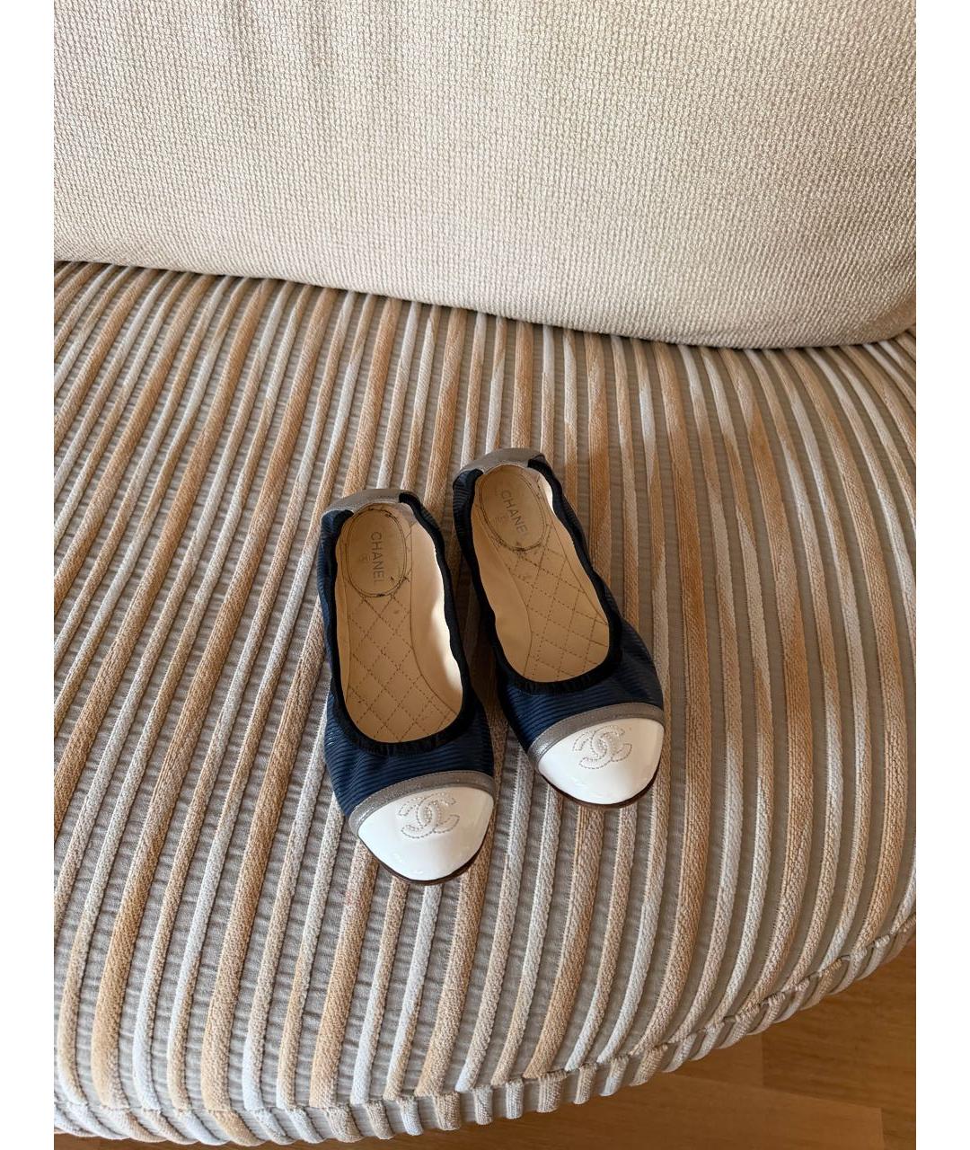 CHANEL Темно-синие балетки, фото 6