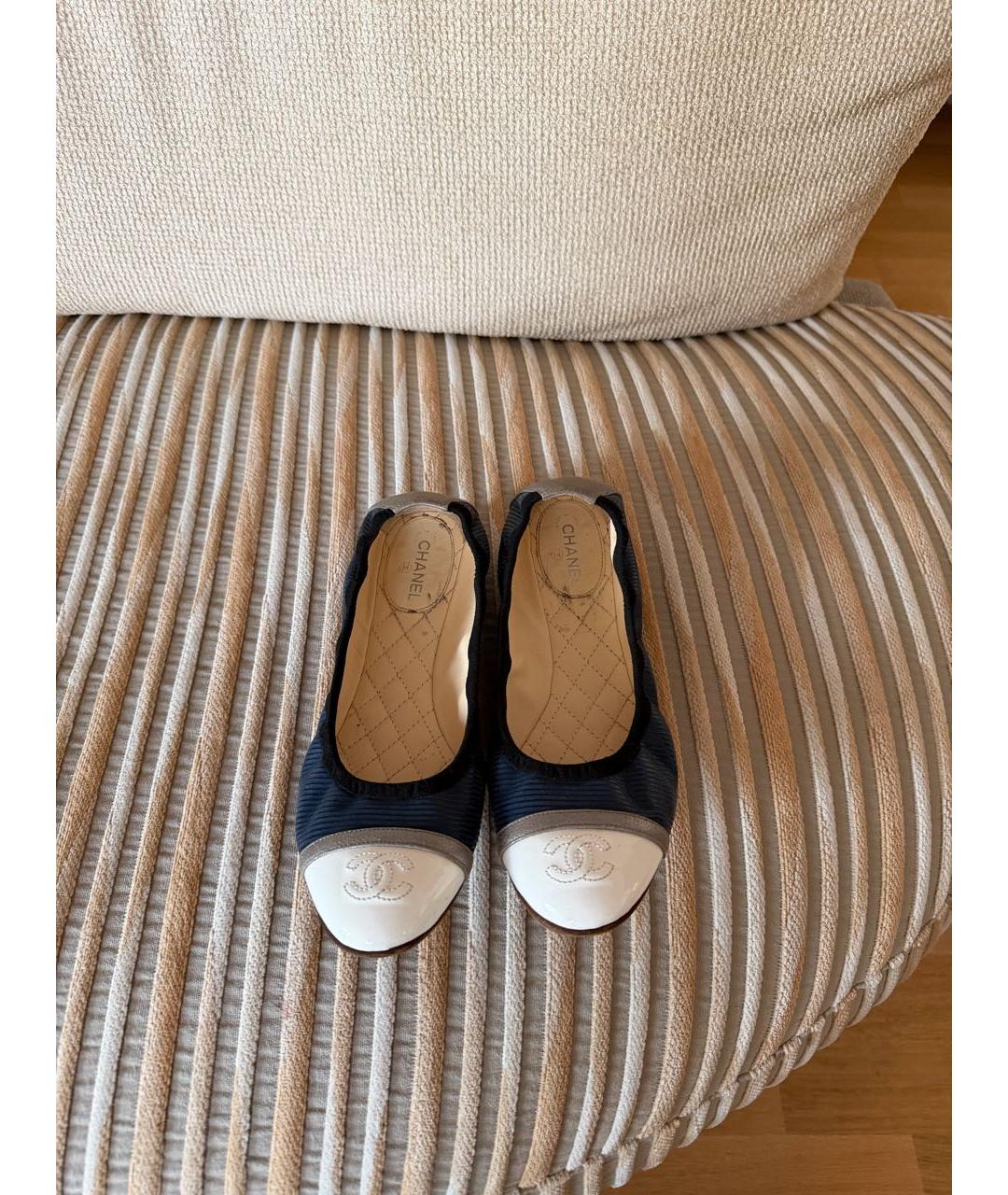 CHANEL Темно-синие балетки, фото 2