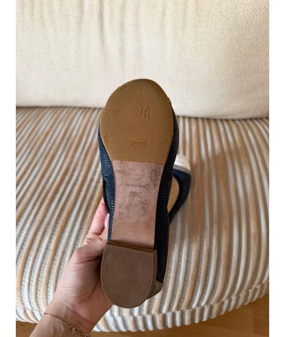 CHANEL Темно-синие балетки, фото 7