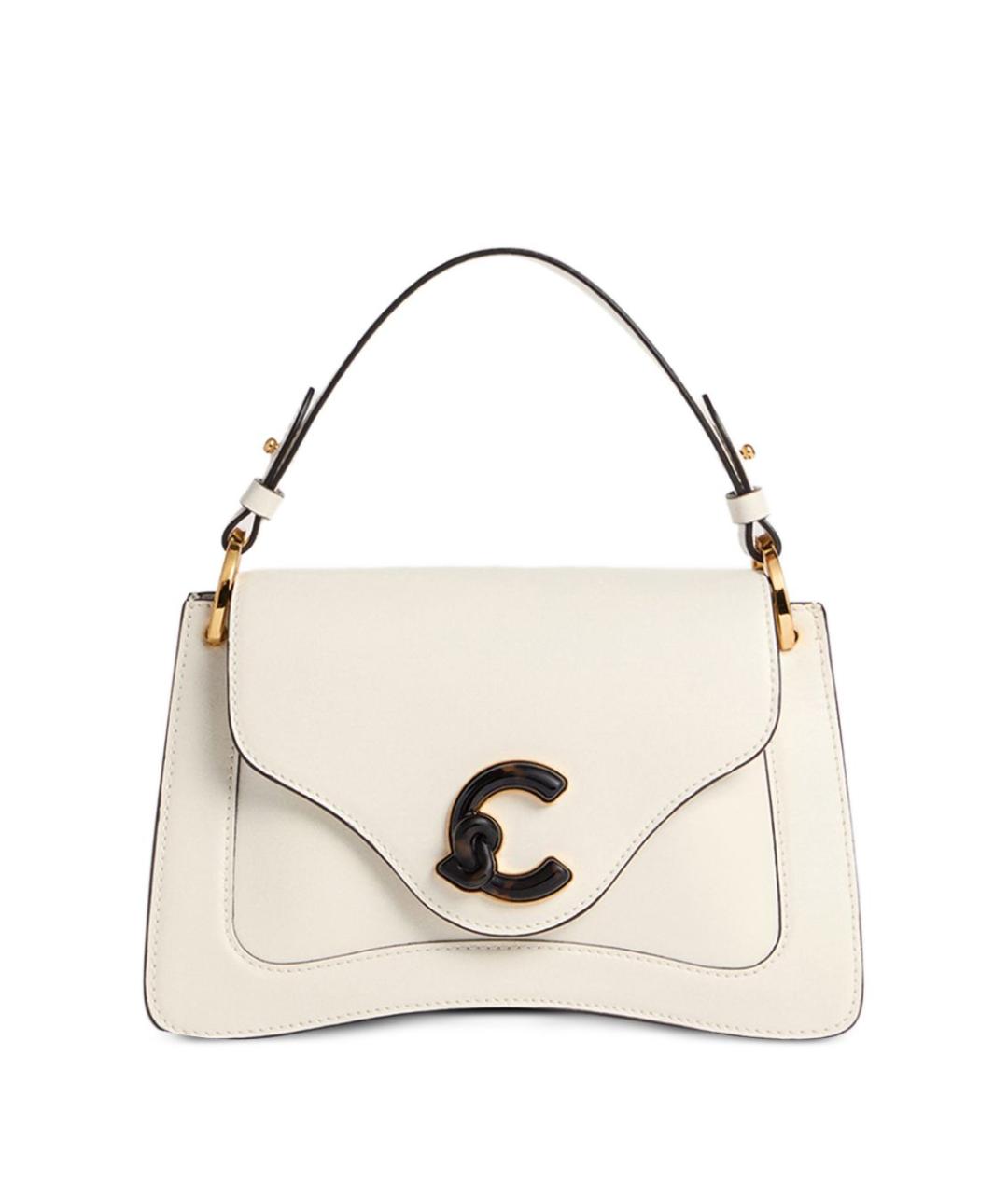 COCCINELLE Белая кожаная сумка с короткими ручками, фото 1