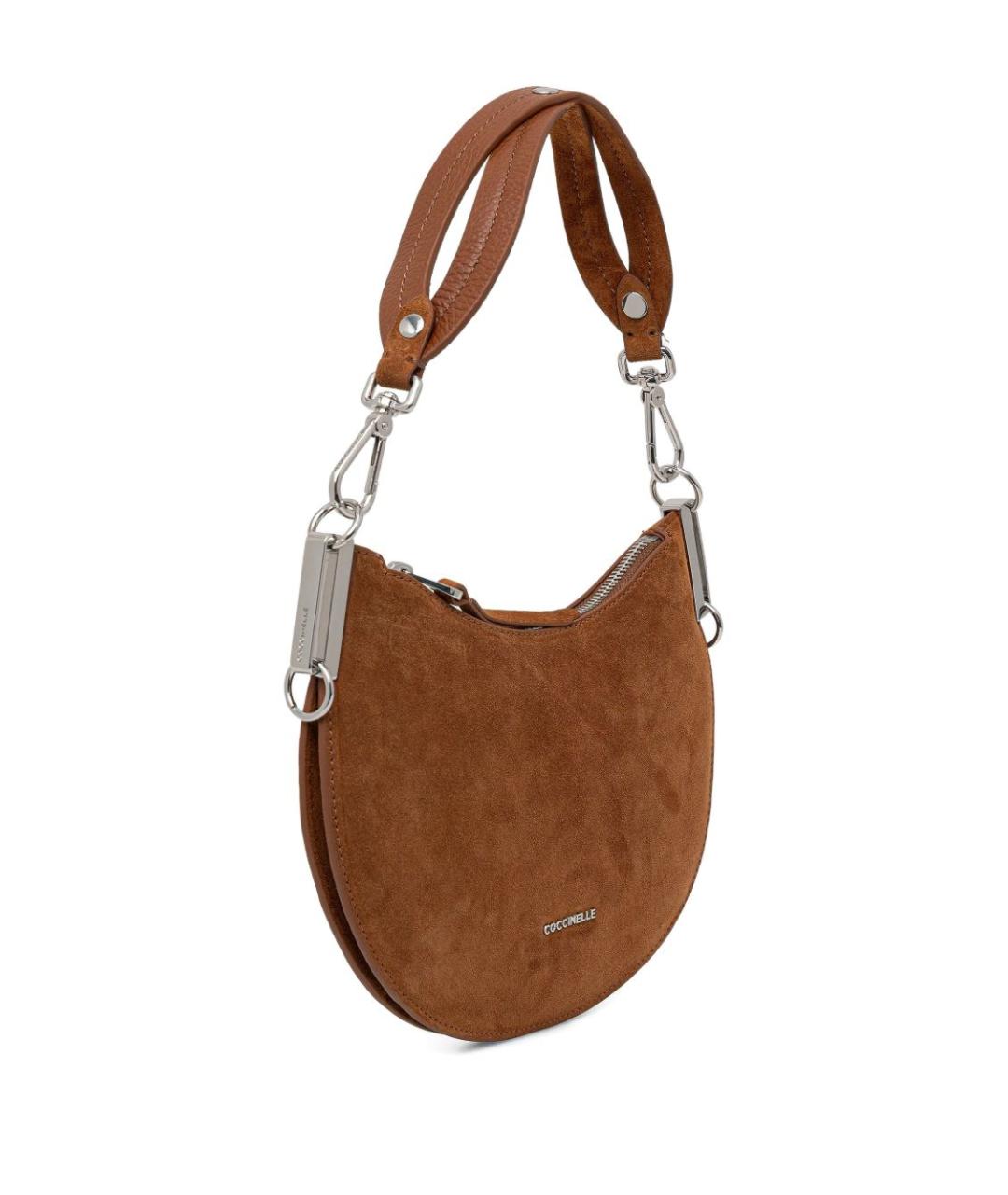 COCCINELLE Коричневая замшевая сумка через плечо, фото 3