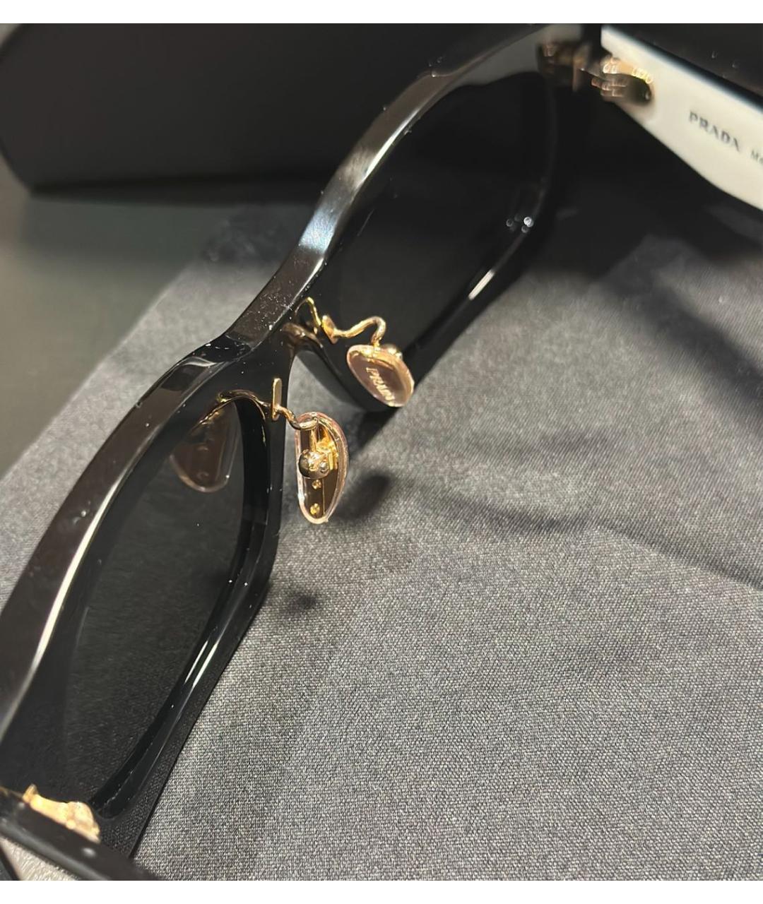 PRADA Черные пластиковые солнцезащитные очки, фото 8