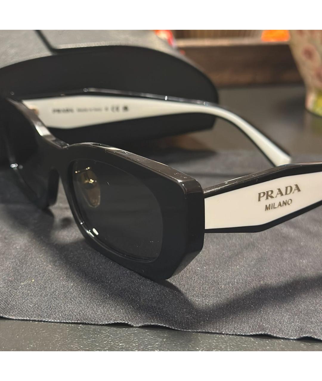 PRADA Черные пластиковые солнцезащитные очки, фото 7