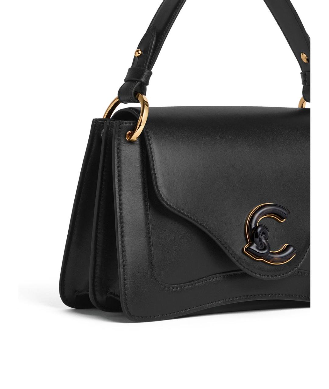 COCCINELLE Черная кожаная сумка с короткими ручками, фото 4