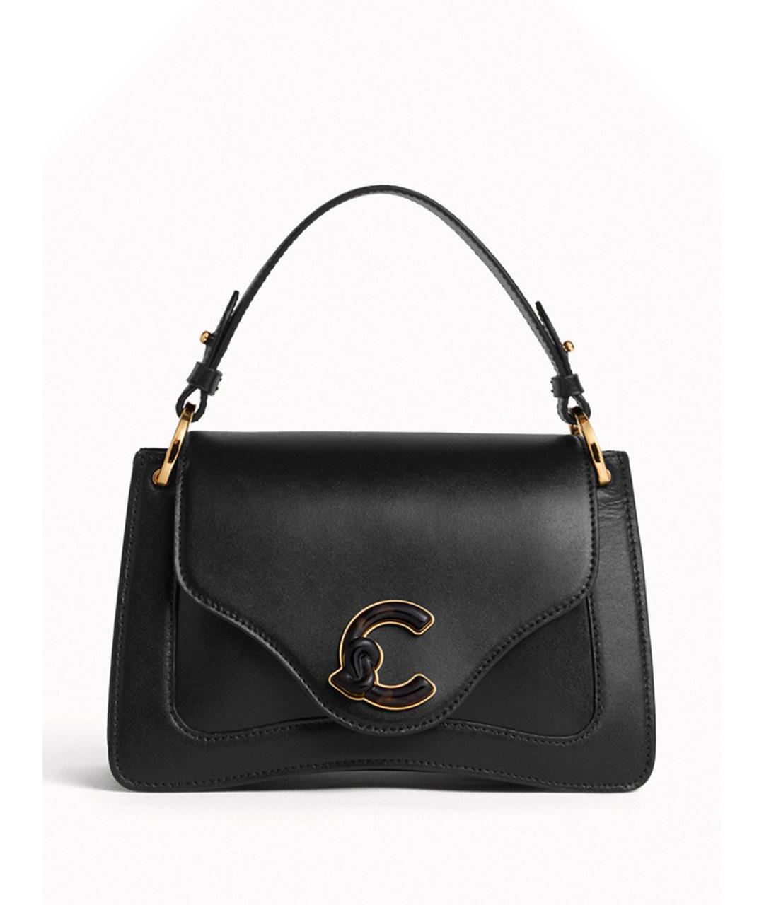 COCCINELLE Черная кожаная сумка с короткими ручками, фото 1