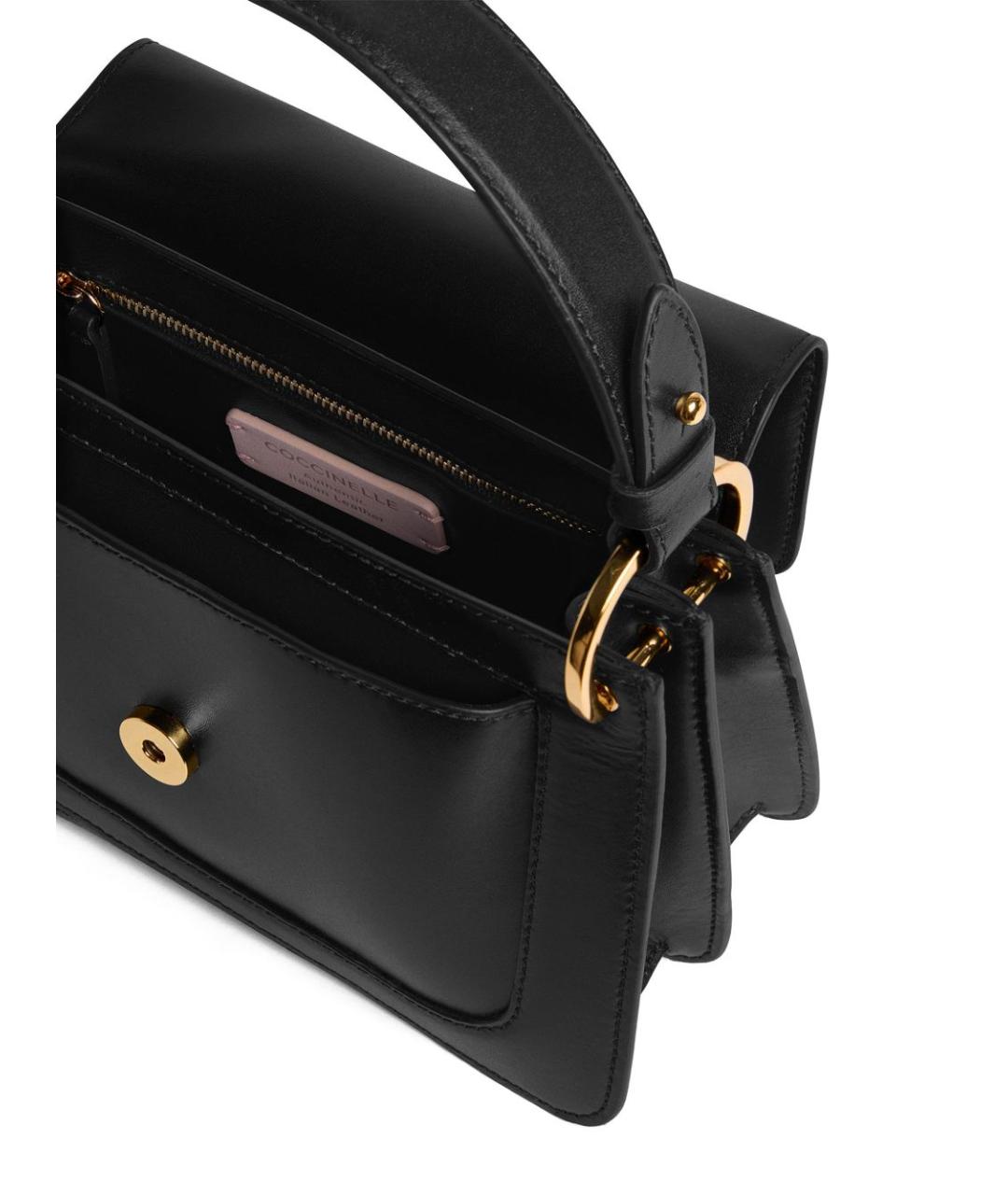 COCCINELLE Черная кожаная сумка с короткими ручками, фото 3