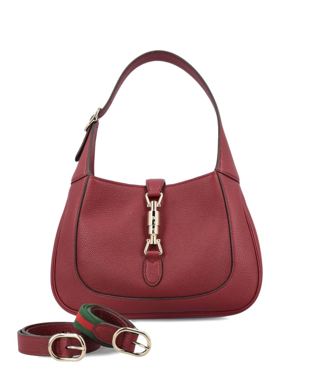 GUCCI Бордовая кожаная сумка через плечо, фото 1