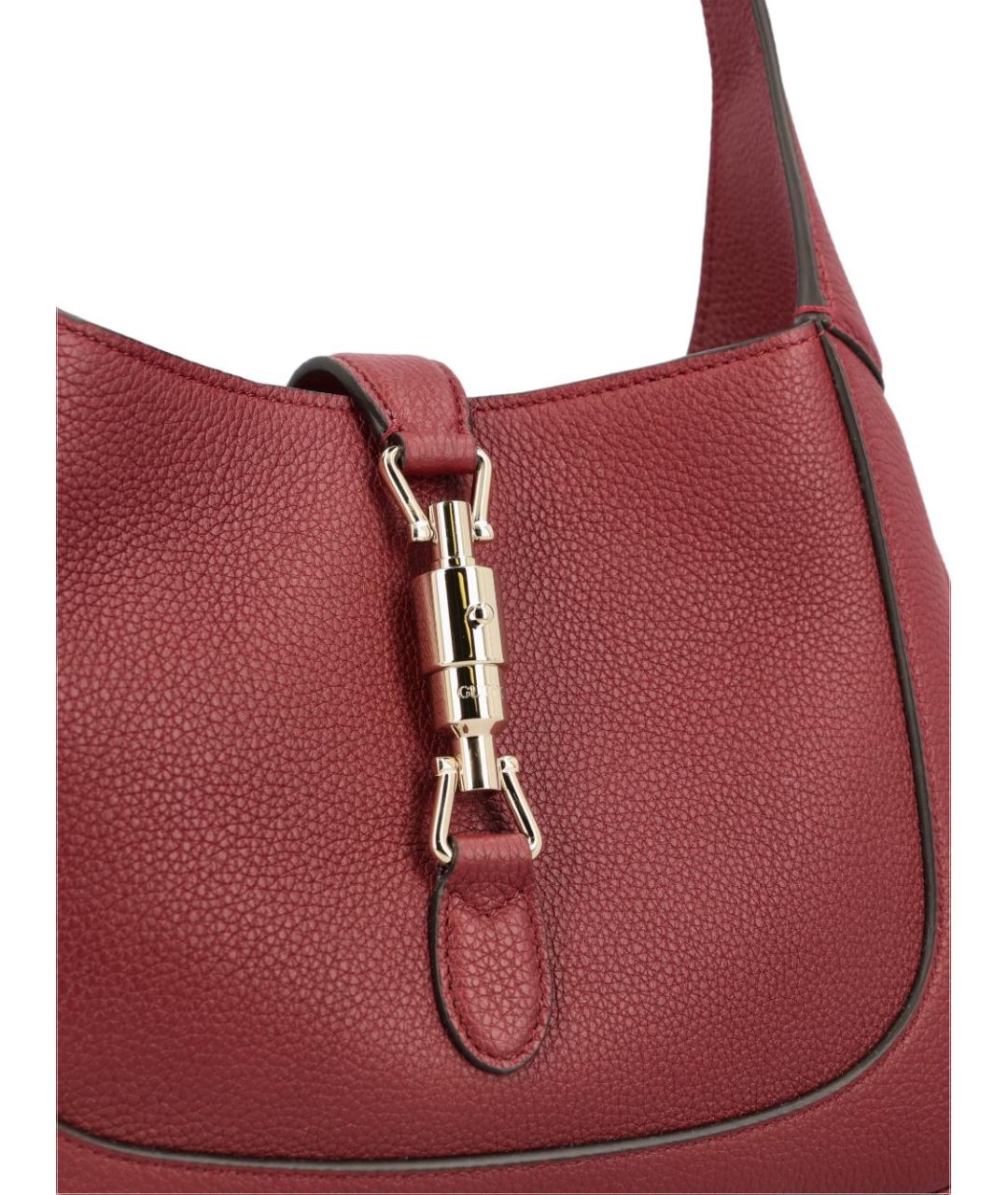 GUCCI Бордовая кожаная сумка через плечо, фото 2