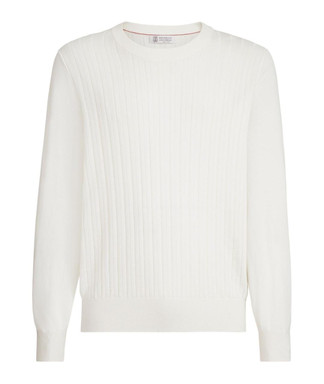 BRUNELLO CUCINELLI Белый хлопковый джемпер / свитер, фото 1