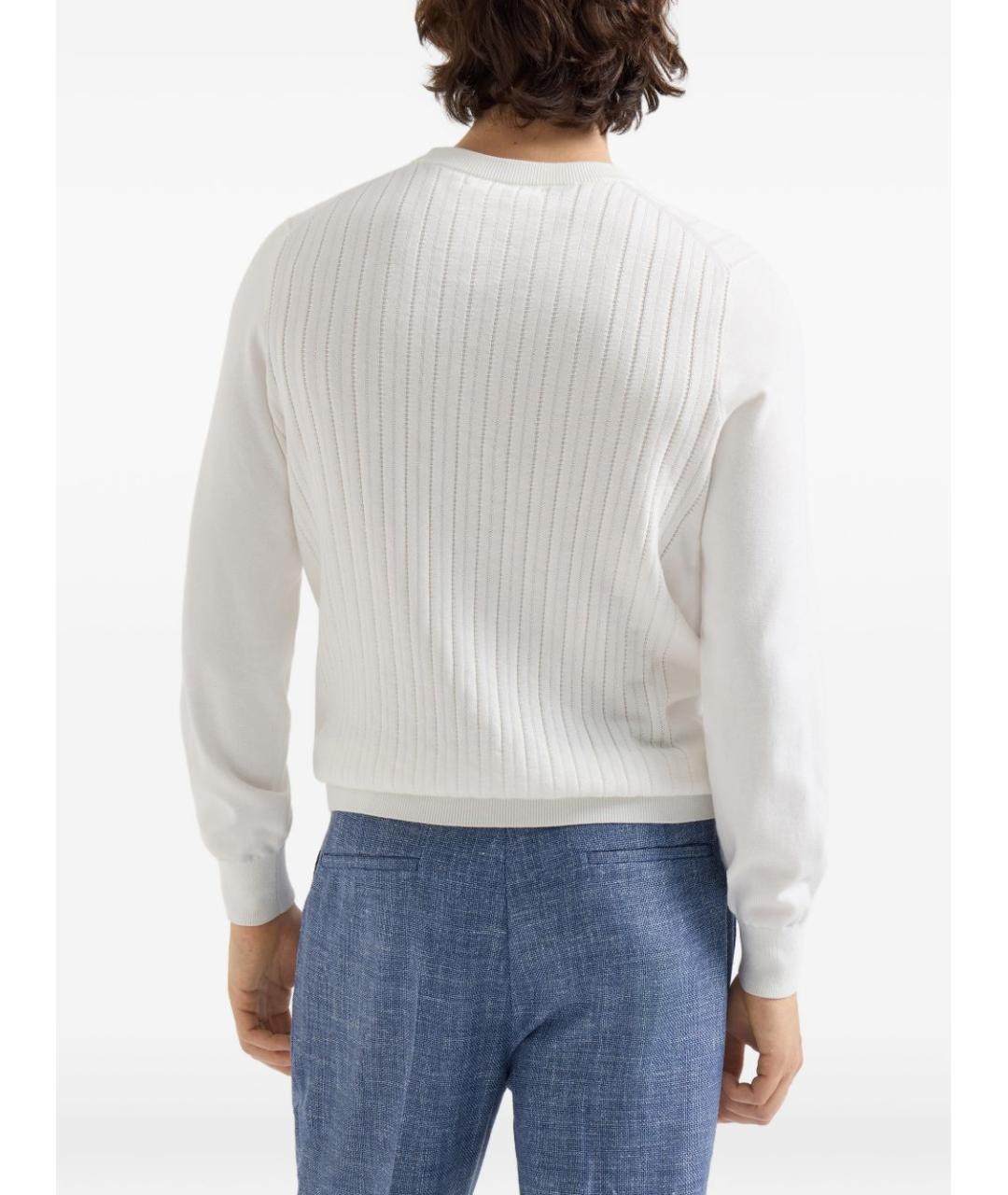 BRUNELLO CUCINELLI Белый хлопковый джемпер / свитер, фото 5