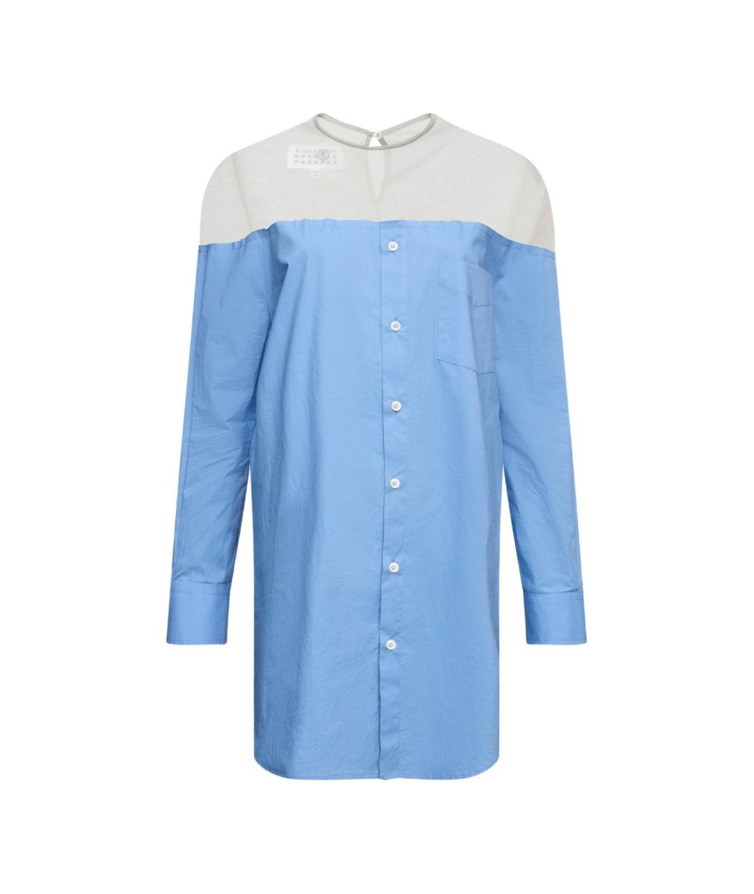 MM6 MAISON MARGIELA Голубая хлопковая рубашка, фото 1