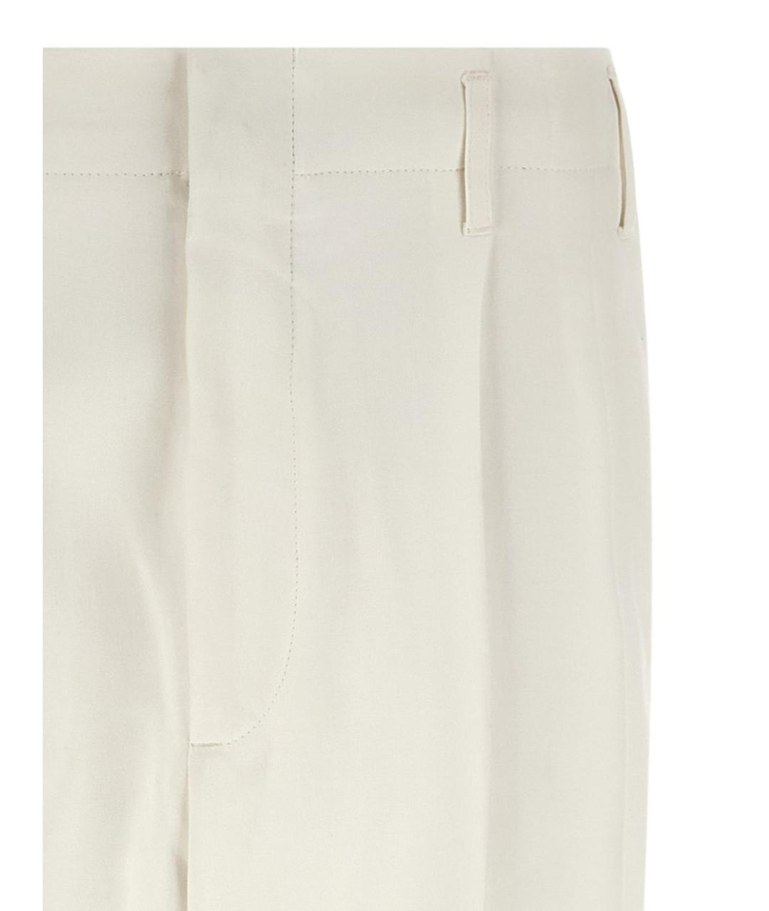 BRUNELLO CUCINELLI Белые хлопковые повседневные брюки, фото 4